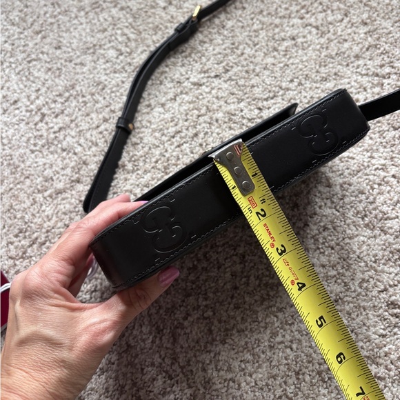 NWT Authentic Gucci Embossed Black Leather GG Mini Crossbody Purse - Picture 11 of 11